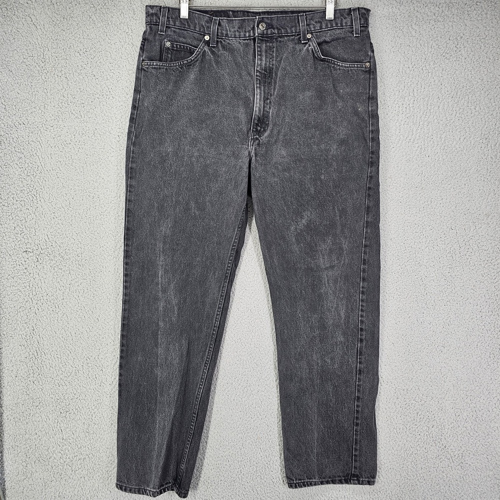 Levis 505 Jeans Mens 40x30 Black Charcoal Regular Fit Straight Leg USA 90s Y2K - Picture 1 of 12